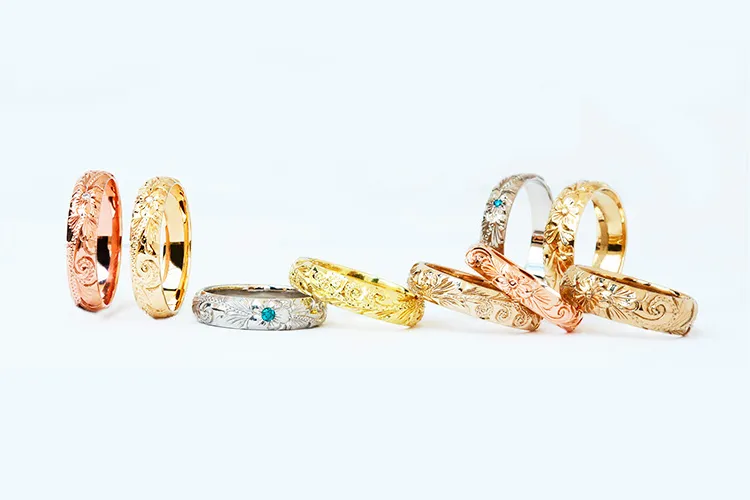 プアアリの結婚指輪/マリッジリングが並んだ画像