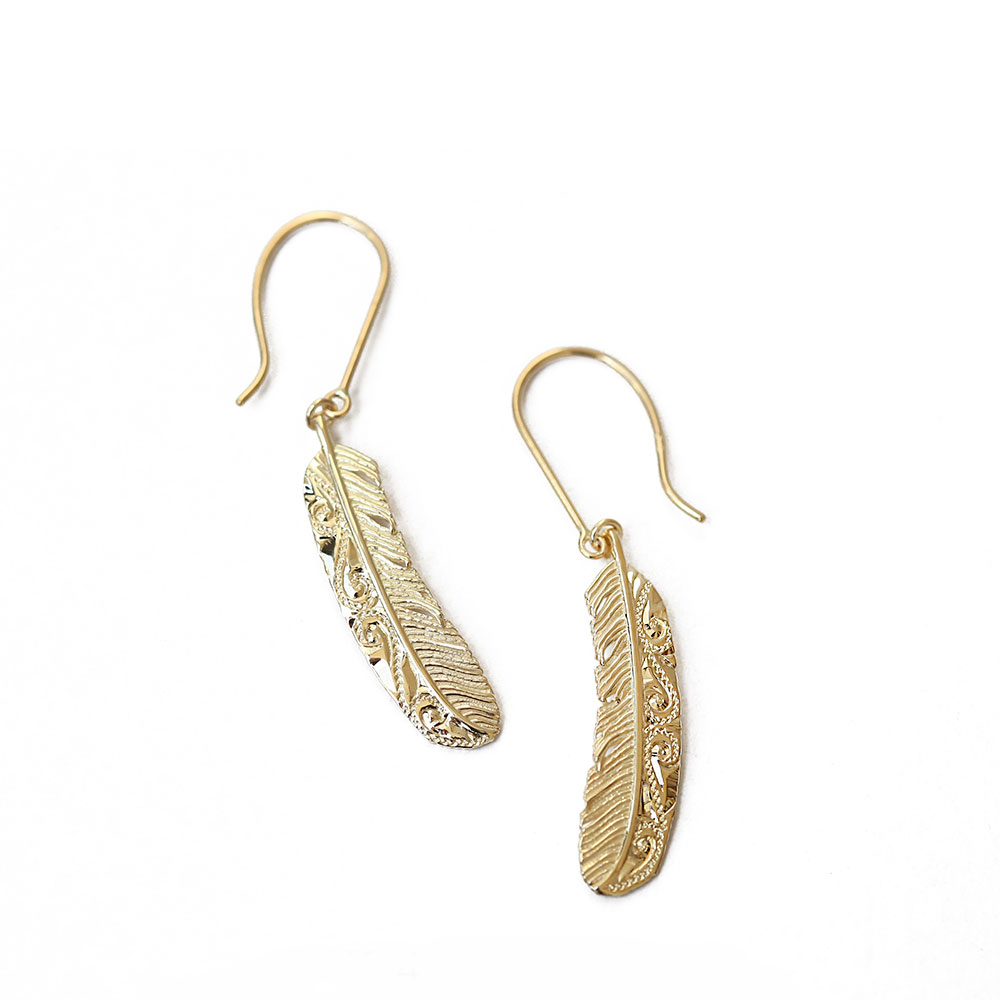 (10000620)ハワイアンジュエリー羽フックピアス