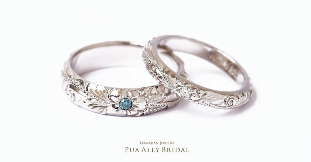 ハワイアンジュエリー プアアリ マリッジリング ブライダル 結婚指輪 婚約指輪 エンゲージリング　プロポーズ
