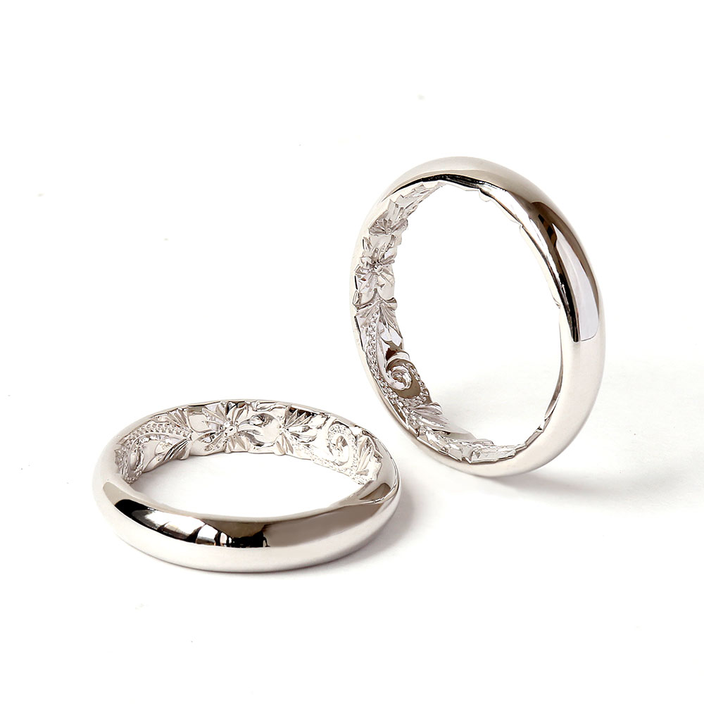 Pt900プラチナ　インサイド　結婚指輪