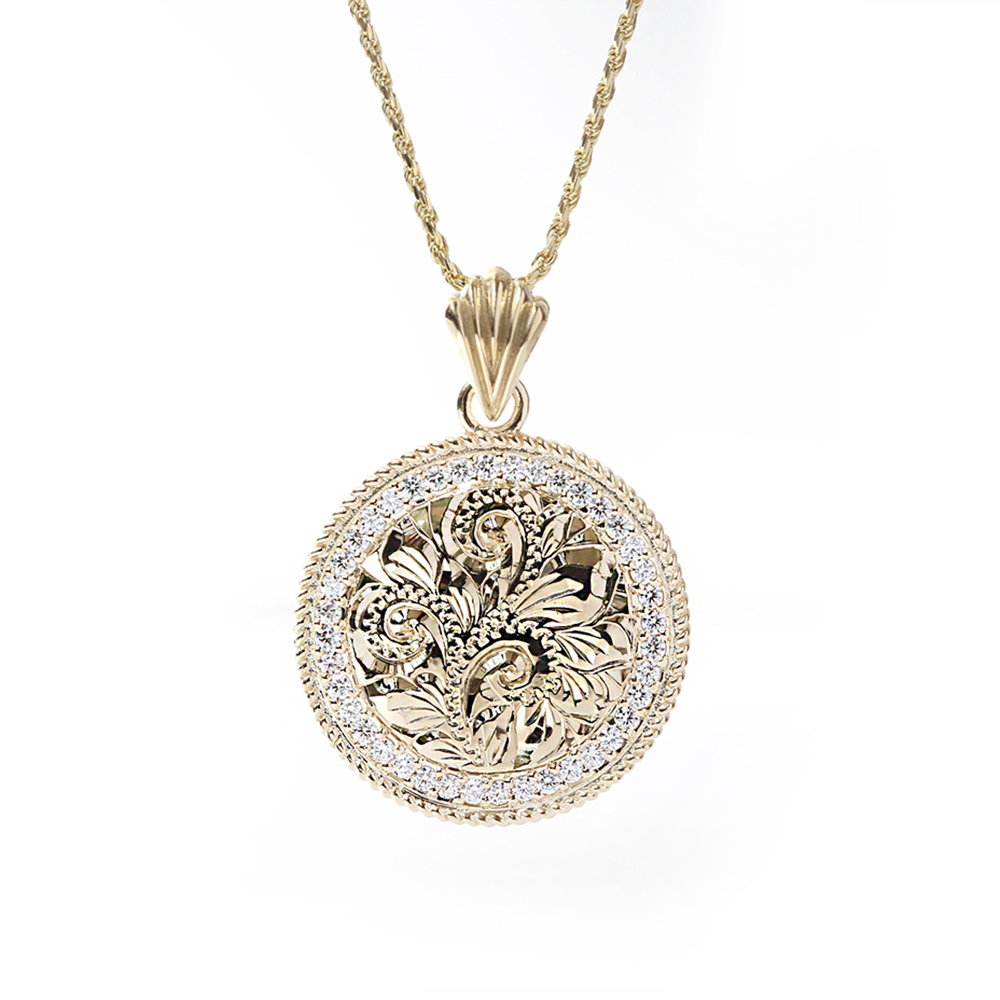 ハワイアンジュエリー ロイヤルエンブレムコイン ダイヤモンド ネックレス - PUA ALLY(プアアリ)