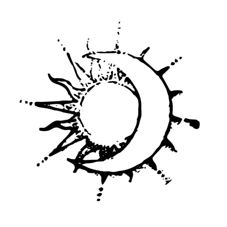 太陽と月イラスト